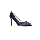 Diamante Embellished Satin High Heel Pumps - 10cm